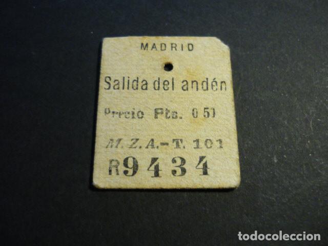 Collectionnisme Billets de transport: BILLETE DE TREN MADRID SALIDA DEL ANDEN M.Z.A 1927
