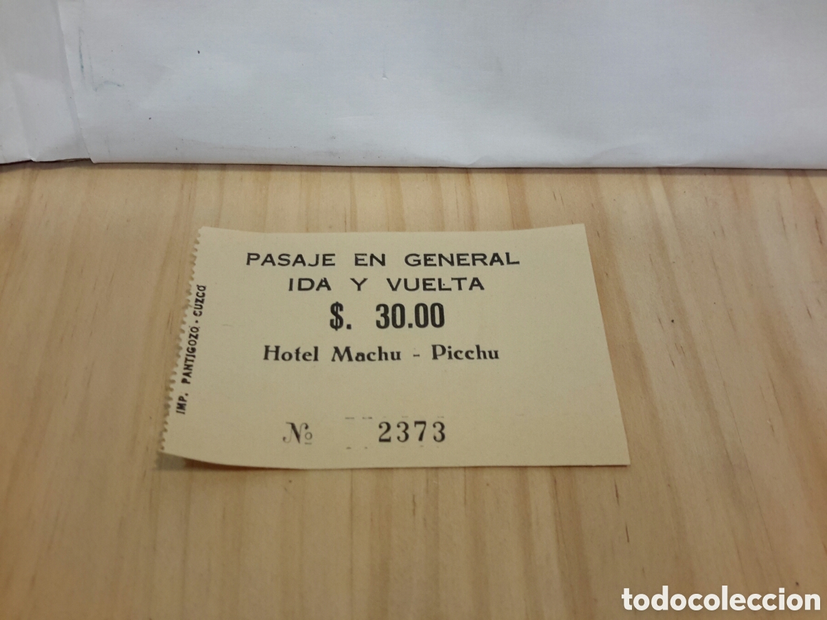 Coleccionismo billetes de transporte: Pasaje ida y vuelta antiguo Hotel Machu Picchu