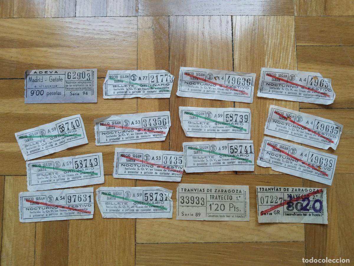 Coleccionismo billetes de transporte: LOTE DE 17 BILLETES DE TRANVIA BARCELONA MADRID Y ZARAGOZA VER FOTOS