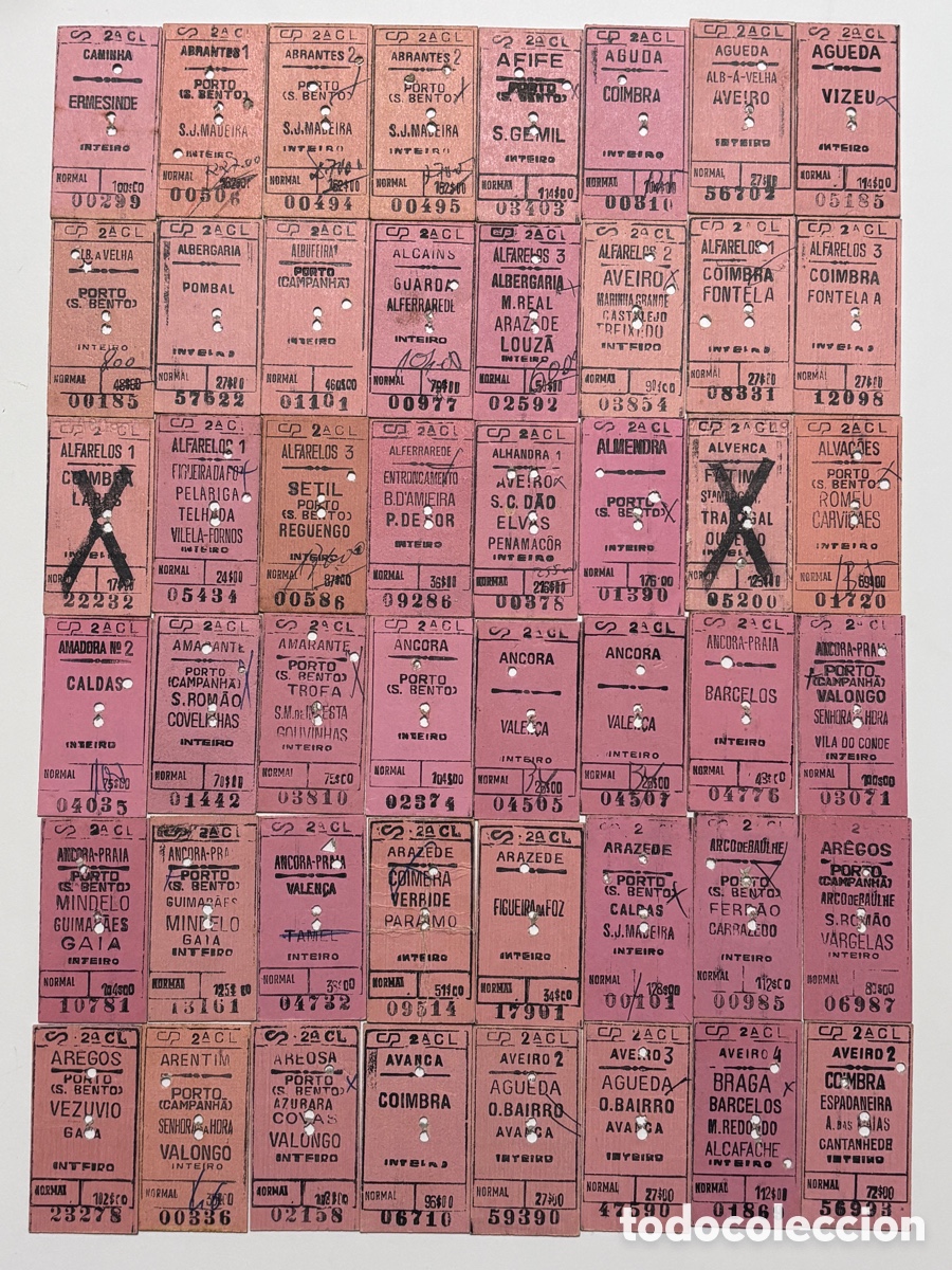 Coleccionismo billetes de transporte: Billetes - tickets Ferrocarril Portugal Edmonson - Lote 1