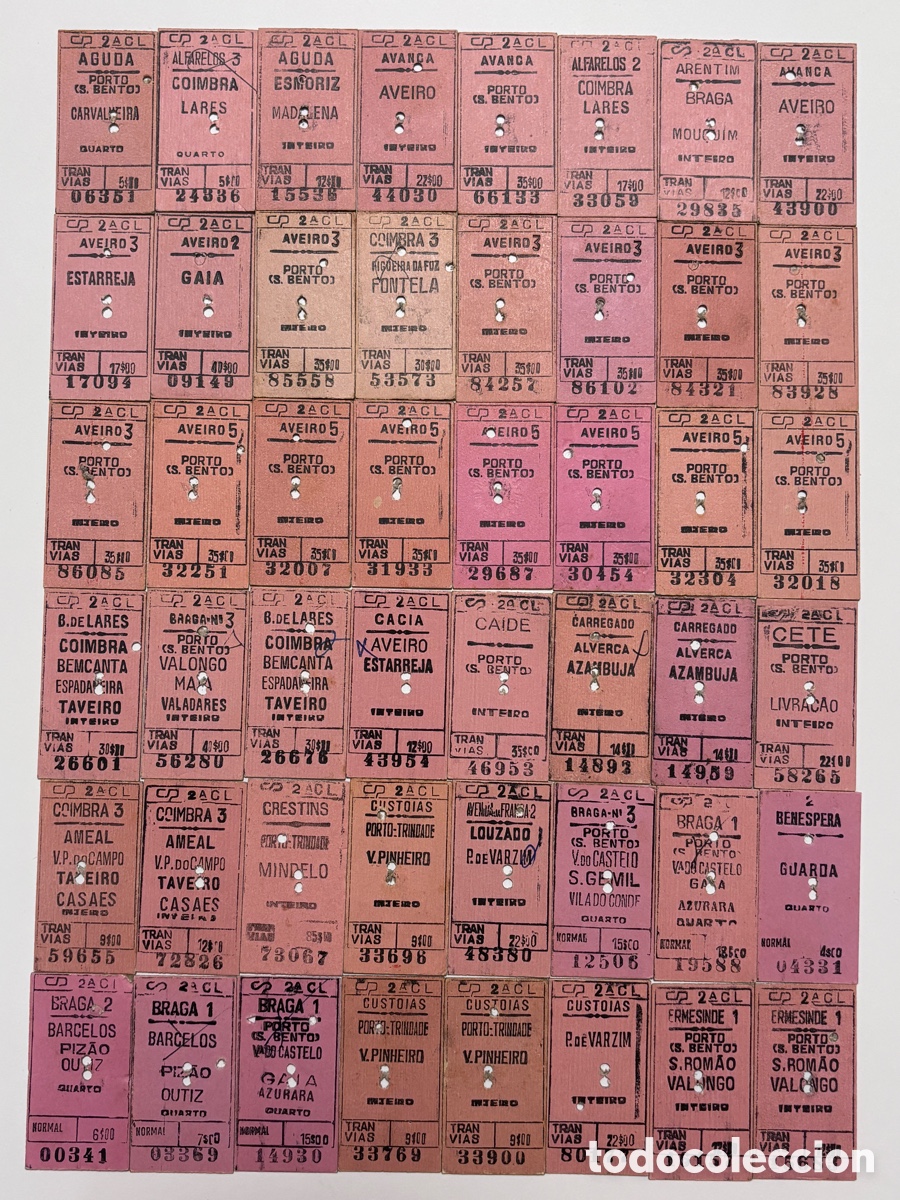 Coleccionismo billetes de transporte: Billetes - tickets Ferrocarril Portugal Edmonson - Lote 5