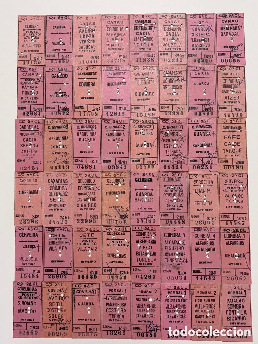 Coleccionismo billetes de transporte: Billetes - tickets Ferrocarril Portugal Edmonson - Lote 6