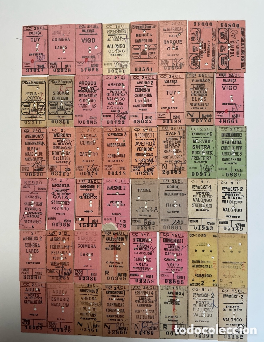 Coleccionismo billetes de transporte: Billetes - tickets Ferrocarril Portugal Edmonson - Lote 12