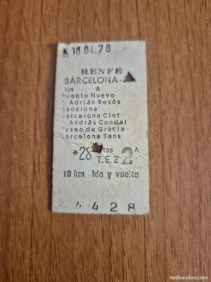 Coleccionismo billetes de transporte: ANTIGUO BILLETE, RENFE BARCELONA A VARIOS PUEBLOS, 18 - 04 - 78.