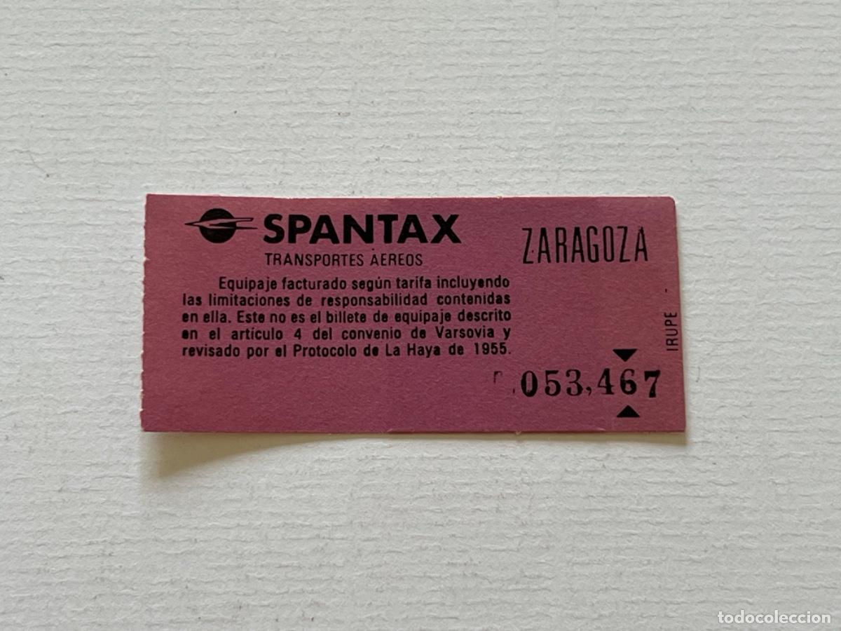 Coleccionismo billetes de transporte: Ticket transporte a&eacute;reo SPANTAX para equipaje