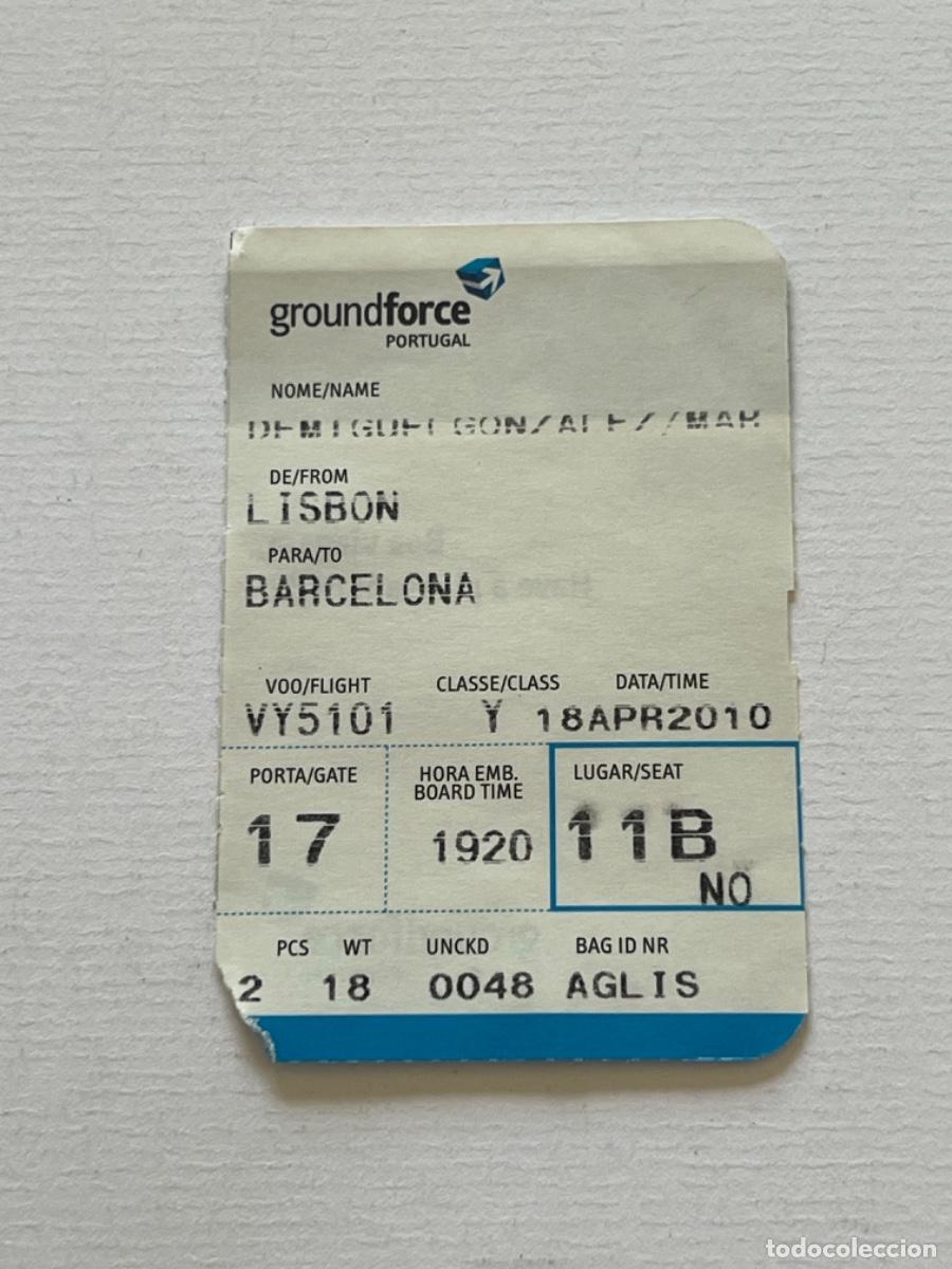 Coleccionismo billetes de transporte: Ticket transporte a&eacute;reo embarque LISBOA BARCELONA