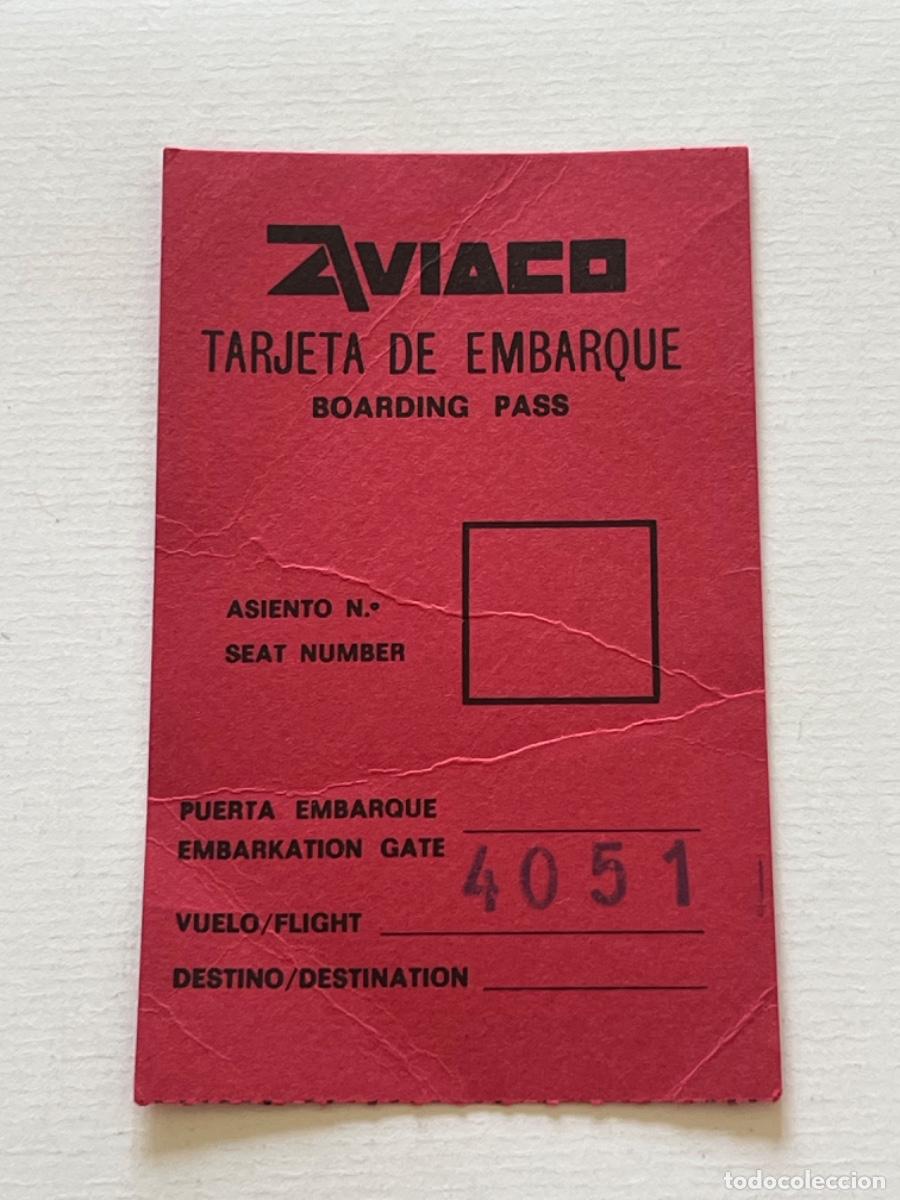 Coleccionismo billetes de transporte: Ticket transporte a&eacute;reo tarjeta embarque AVIACO