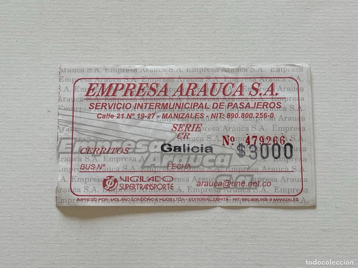 Coleccionismo billetes de transporte: Ticket transporte tarjeta billete EMPRESA ARAUCA GALICIA