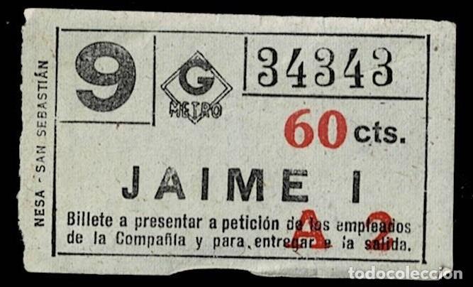 Coleccionismo billetes de transporte: 0212 GRAN METRO DE BARCELONA - Billete CAPICUA de 60 cts - Serie A2- de JAIME I n&ordm; 34343 Usado