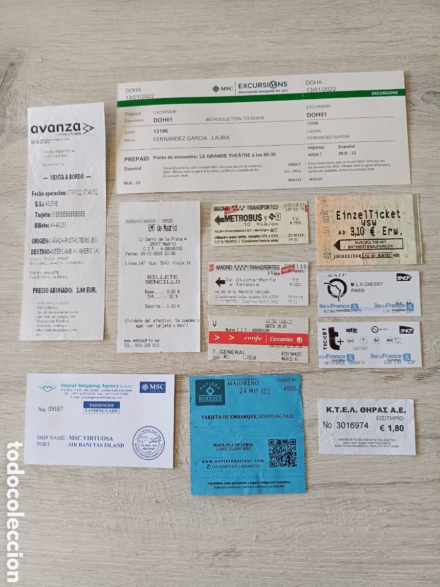 Coleccionismo billetes de transporte: Lote de tickets transporte del mundo