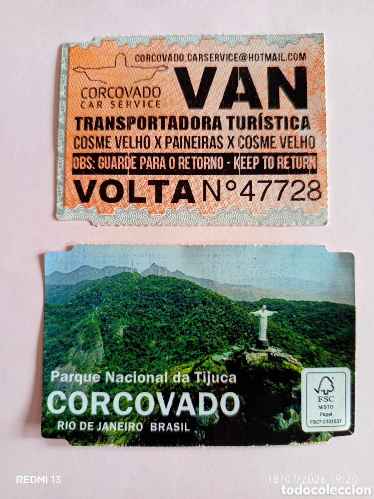 Coleccionismo billetes de transporte: TRANSPORTADORA TUR&Iacute;STICA CORCOVADO. BRASIL + PAINEIRAS-CORCOVADO 2014