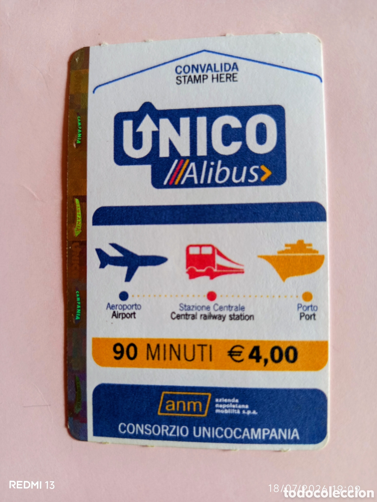 Coleccionismo billetes de transporte: Tiket Alibus, Italia 2017