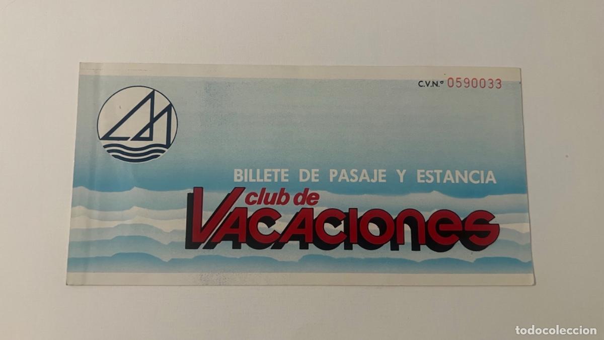 Coleccionismo billetes de transporte: Billete pasajero avi&oacute;n CLUB DE VACACIONES transporte a&eacute;reo