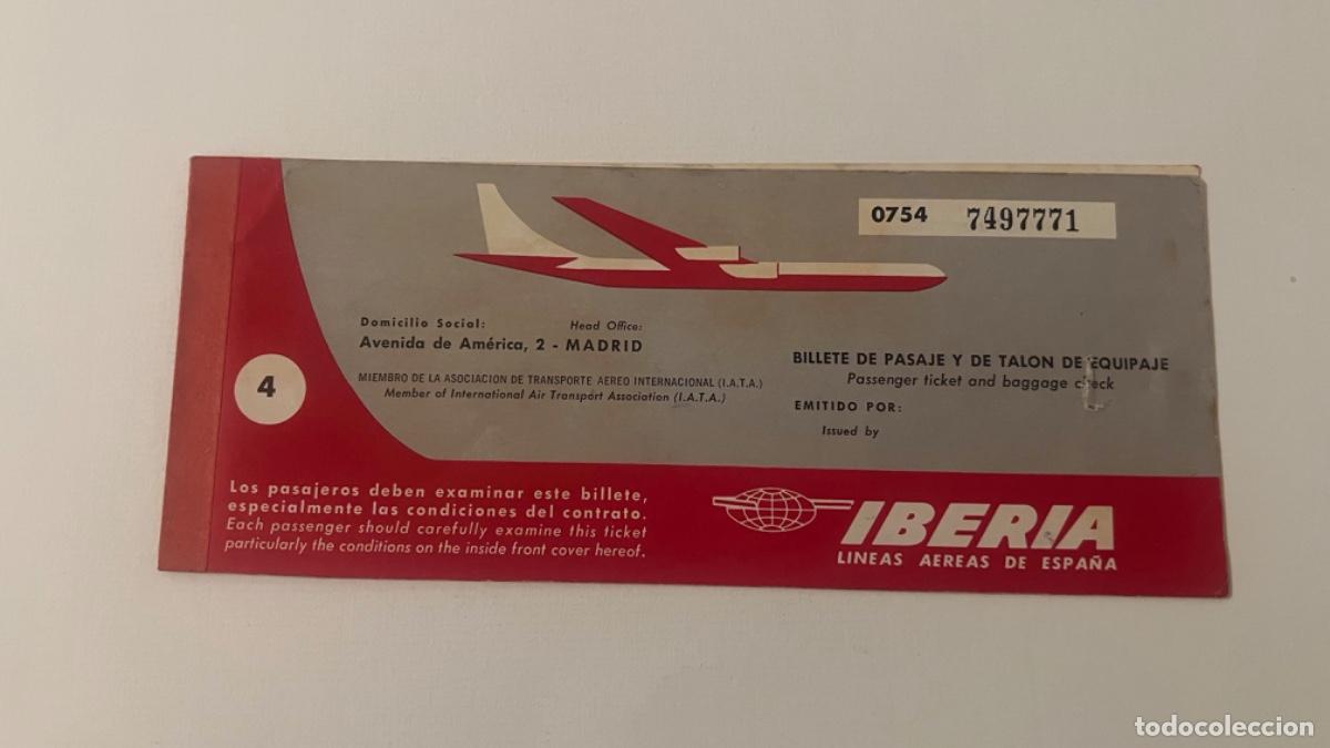 Coleccionismo billetes de transporte: Billete pasajero avi&oacute;n IBERIA transporte a&eacute;reo