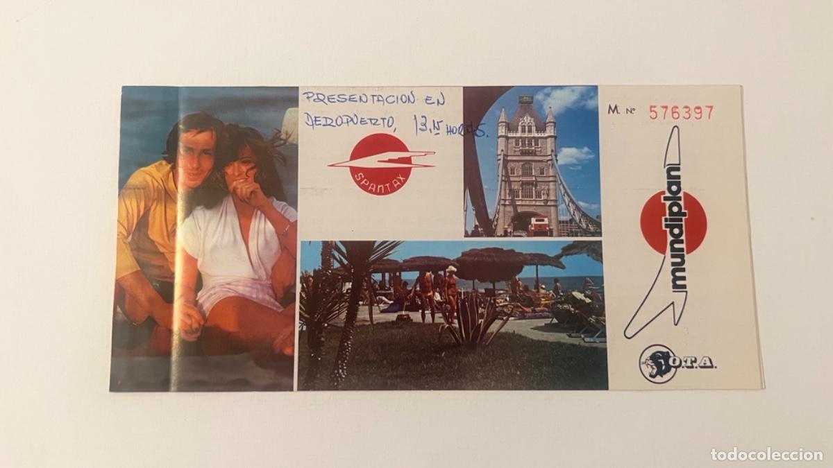 Coleccionismo billetes de transporte: Billete pasajero avi&oacute;n MUNDIPLAN SPANTAX transporte a&eacute;reo