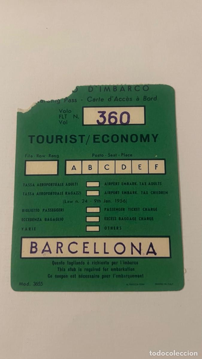 Coleccionismo billetes de transporte: Billete pasajero transporte a&eacute;reo BAECELLONA BARCELONA