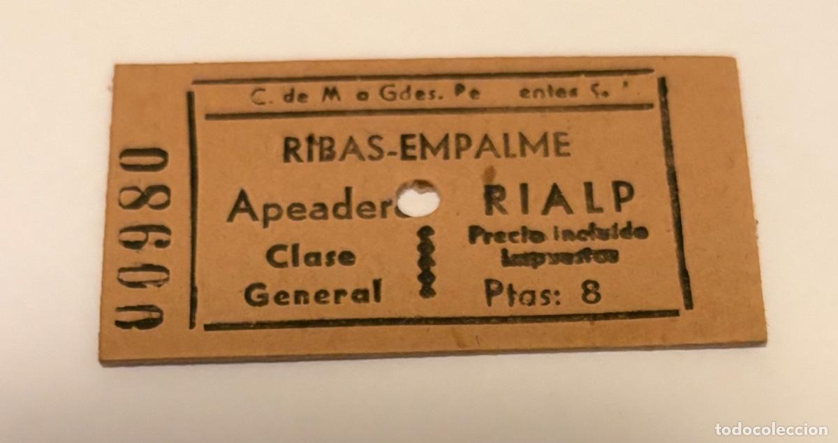 Coleccionismo billetes de transporte: ANTIGUO BILLETE TREN CREMALLERA NURIA - TRAYECTO DE RIBAS A APEADERO RIALP