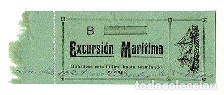 Coleccionismo billetes de transporte: Billete Transporte Excursi&oacute;n Mar&iacute;tima