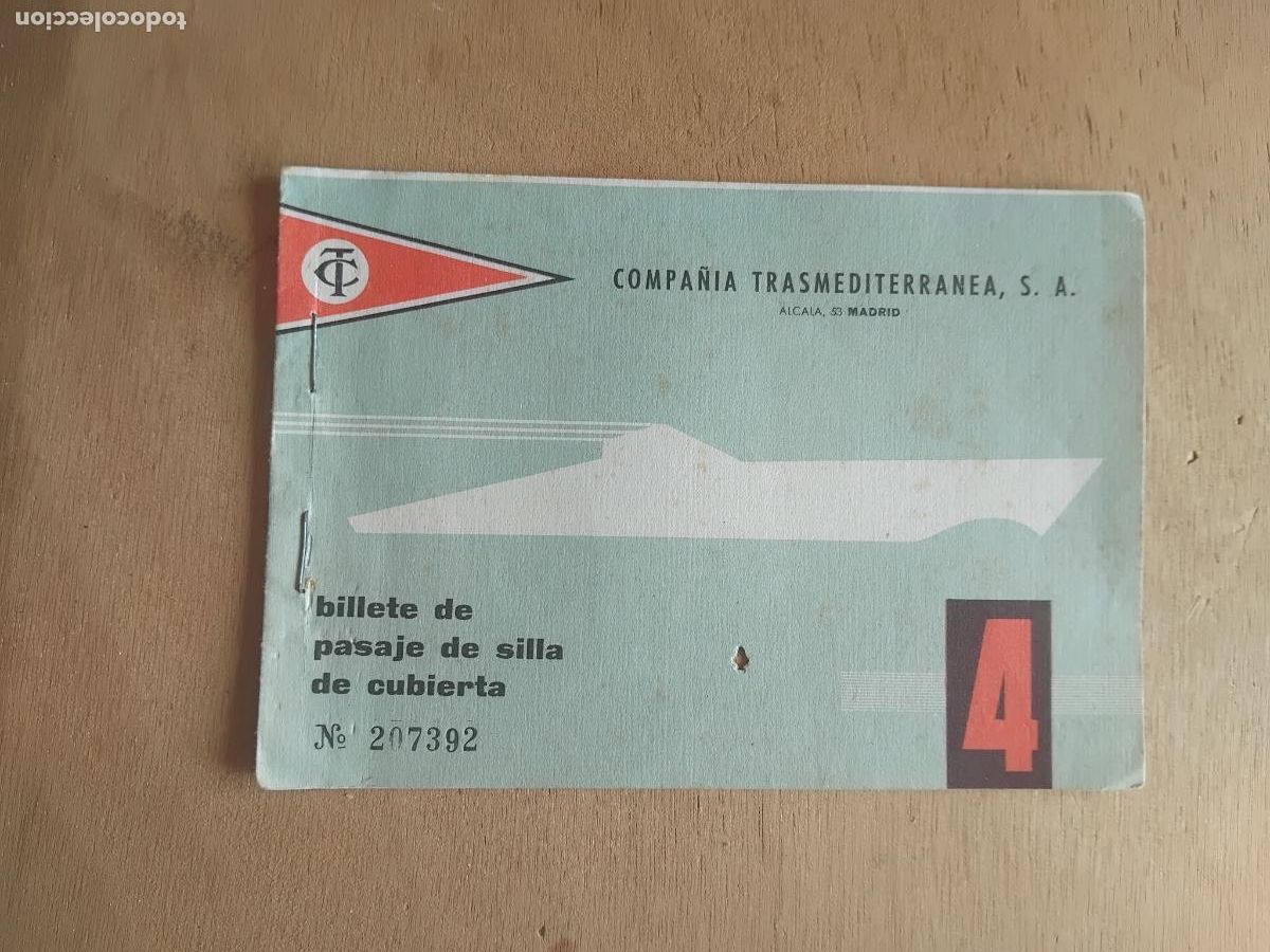 Coleccionismo billetes de transporte: BILLETE DE PASAJE DE SILLA CUBIERTA. COMPA&Ntilde;IA TRANSMEDITERRANEA