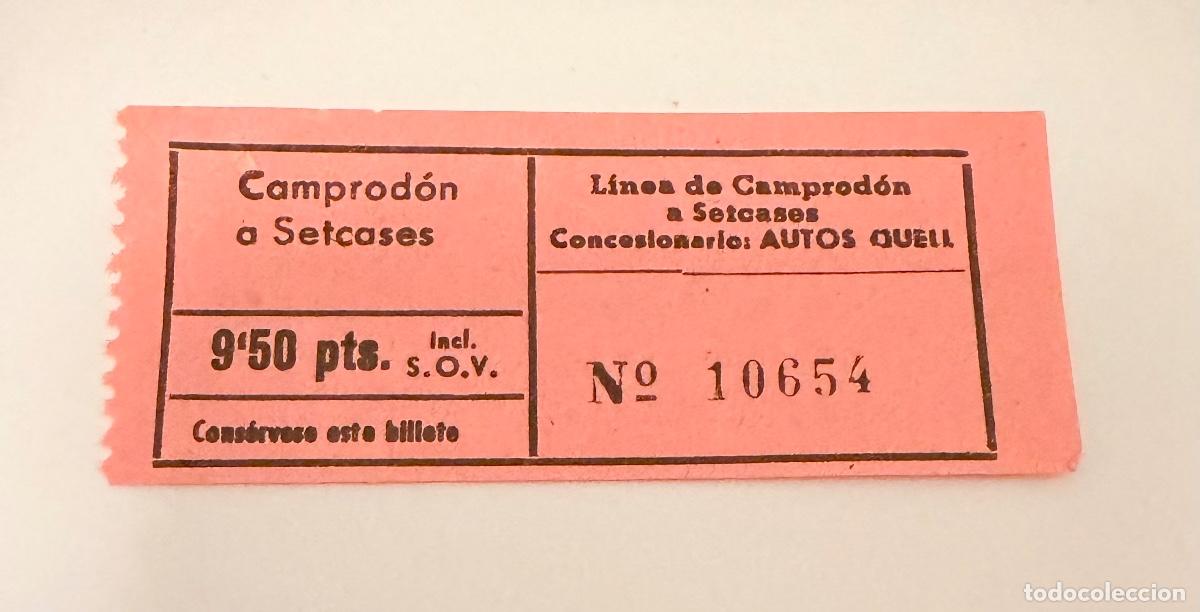 Coleccionismo billetes de transporte: BILLETE DE AUTOBUS DE CAMPRODON A SETCASES // CONCESIONARIO AUTOS GUELL