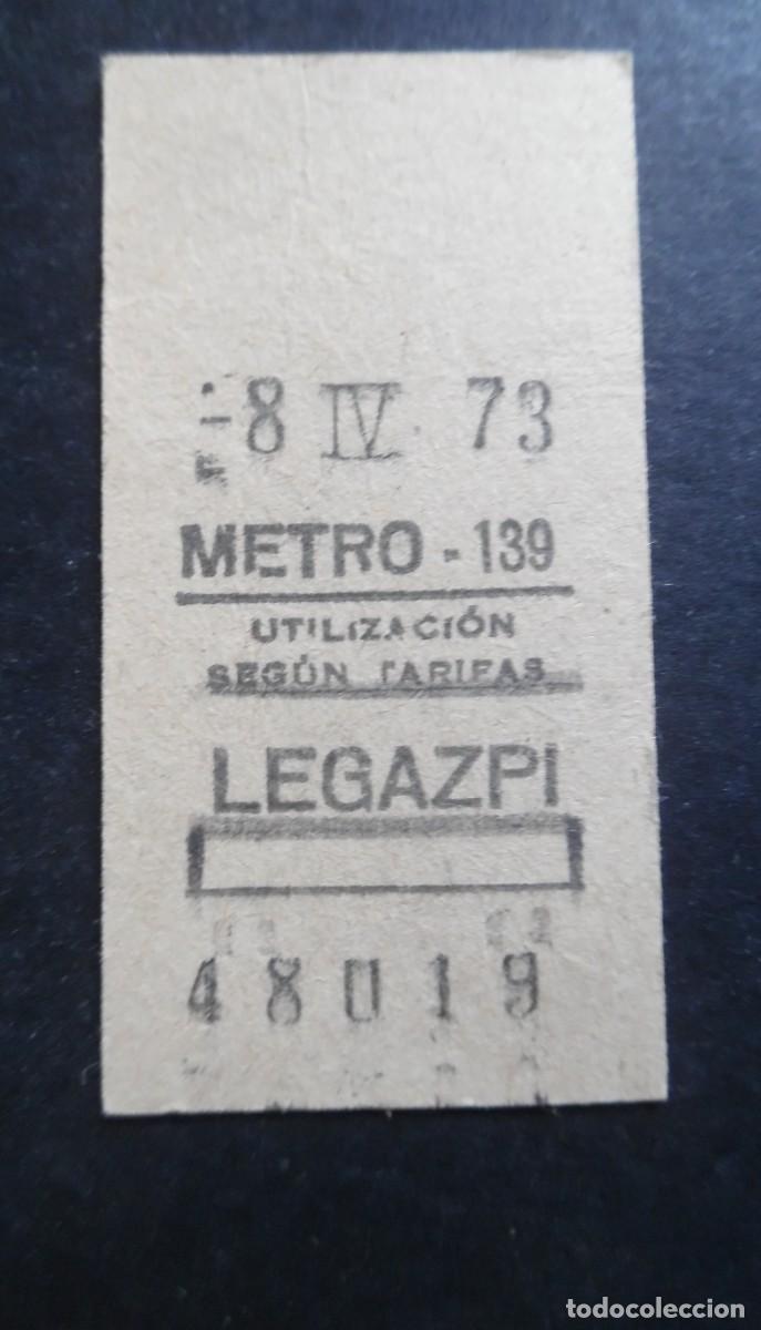 Coleccionismo billetes de transporte: Billete Metro Madrid, 189, 8 abril 1973, estaci&oacute;n Legazpi