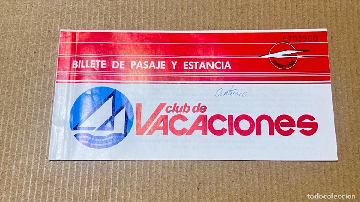 Coleccionismo billetes de transporte: Billete pasajero avi&oacute;n equipaje CLUB DE VACACIONES transporte a&eacute;reo