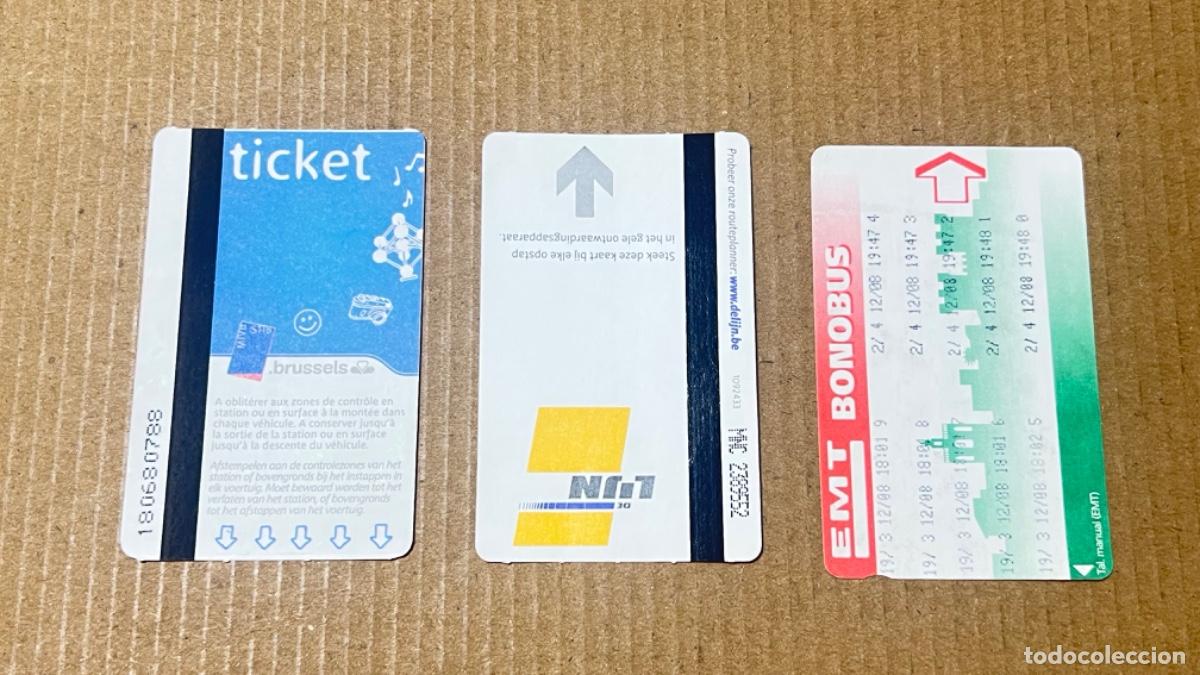 Coleccionismo billetes de transporte: 3 Billetes pasajero transporte bonob&uacute;s tarjetas de viajero