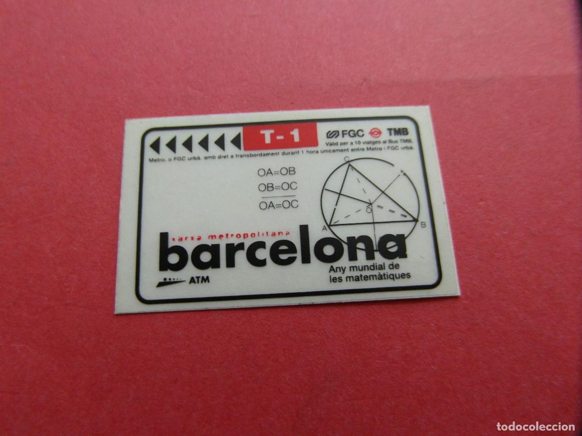 Coleccionismo billetes de transporte: PEGATINA ADHESIVO SIN USAR MUESTRA ANTIGUA TARJETA T-1 BARCELONA - COLECCION TRANSPORTE