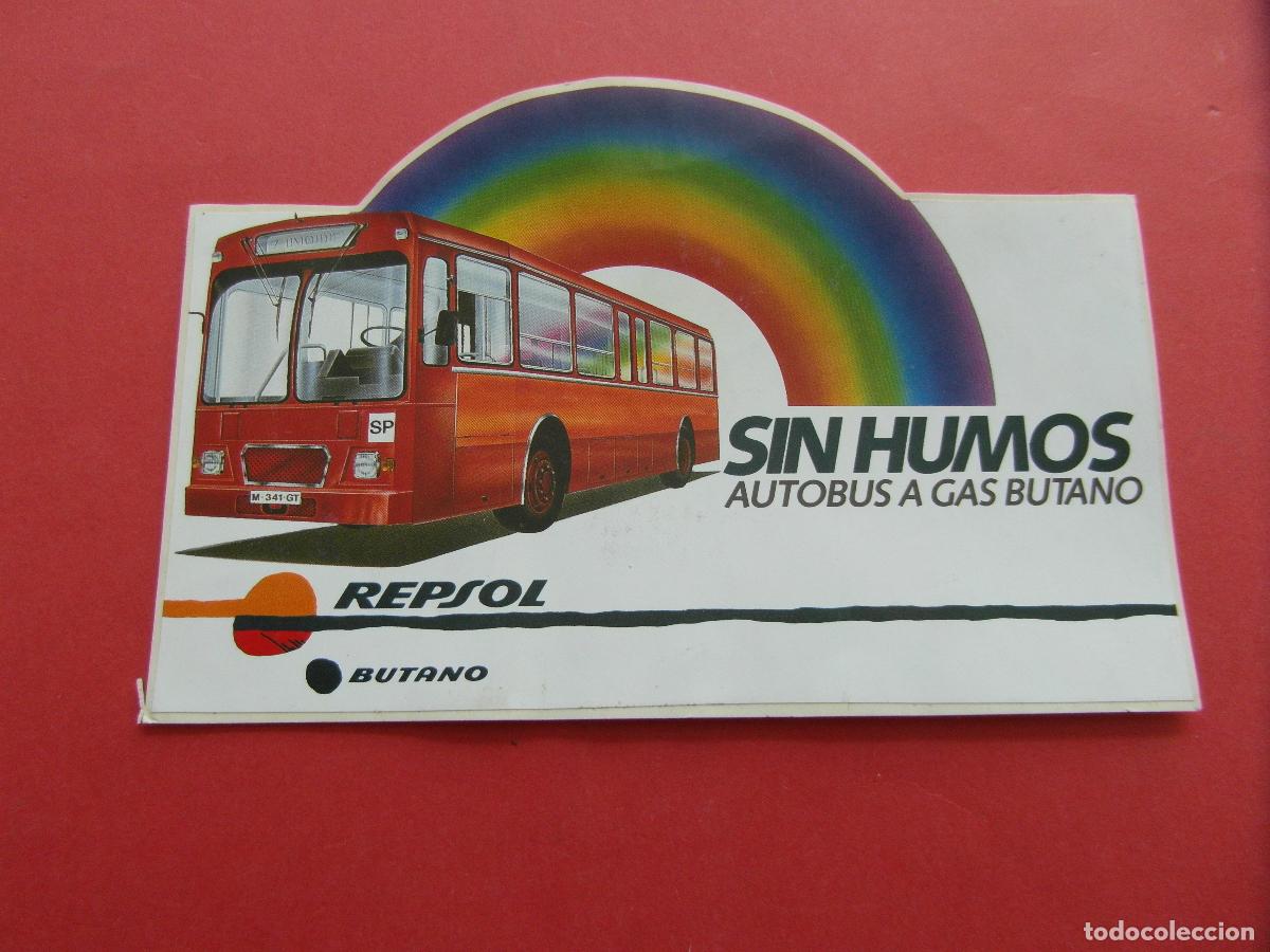 Coleccionismo billetes de transporte: PEGATINA ADHESIVO SIN USAR PEGASO 6038 A BUTANO REPSOL AUTOBUS MATRICULA MADRID COLECCION TRANSPORTE