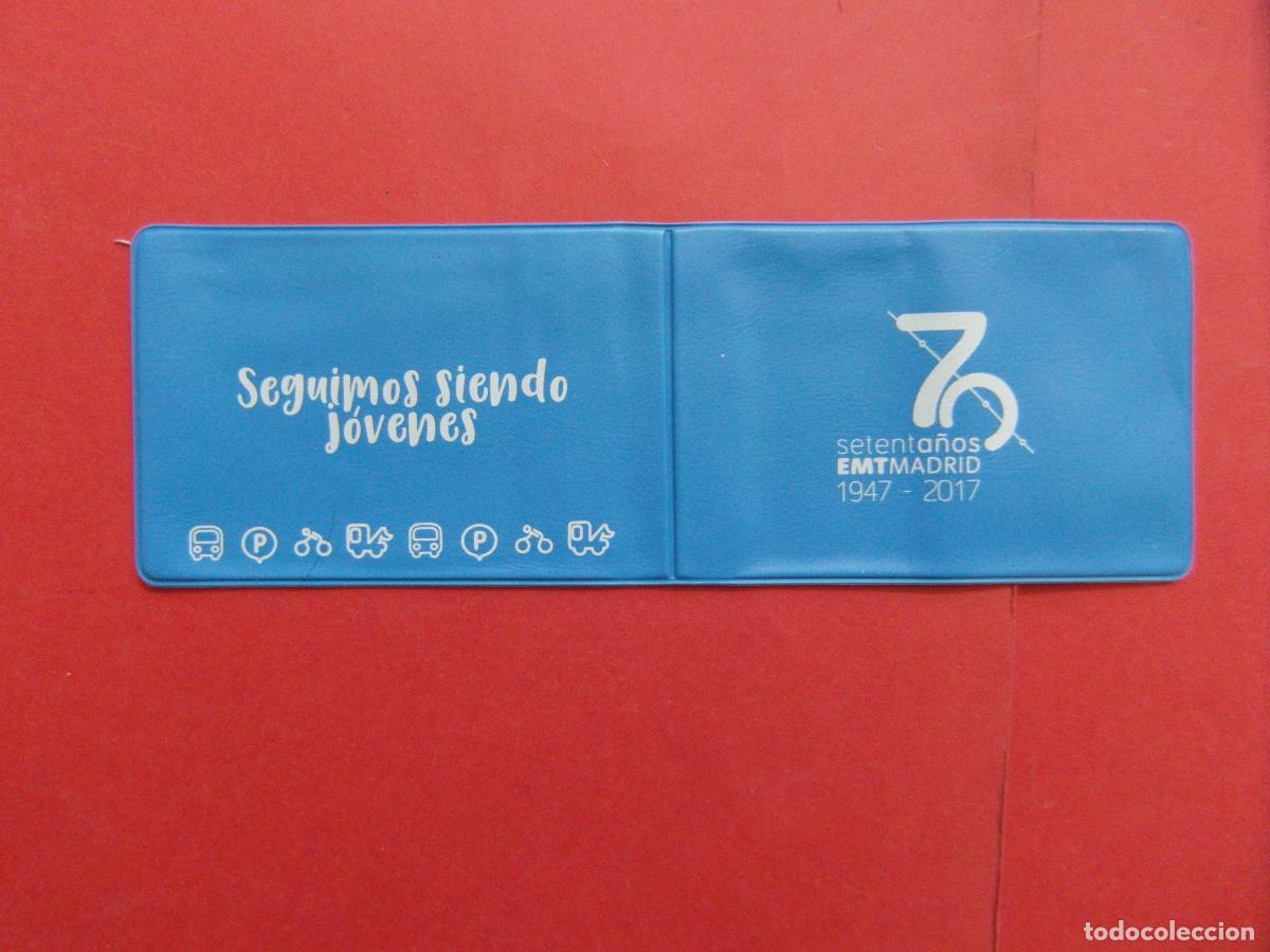 Coleccionismo billetes de transporte: PORTA TARJETA DE TRANSPORTE 70 A&Ntilde;OS EMT DE MADRID - BARCELONA TMB ATM FGC AMB