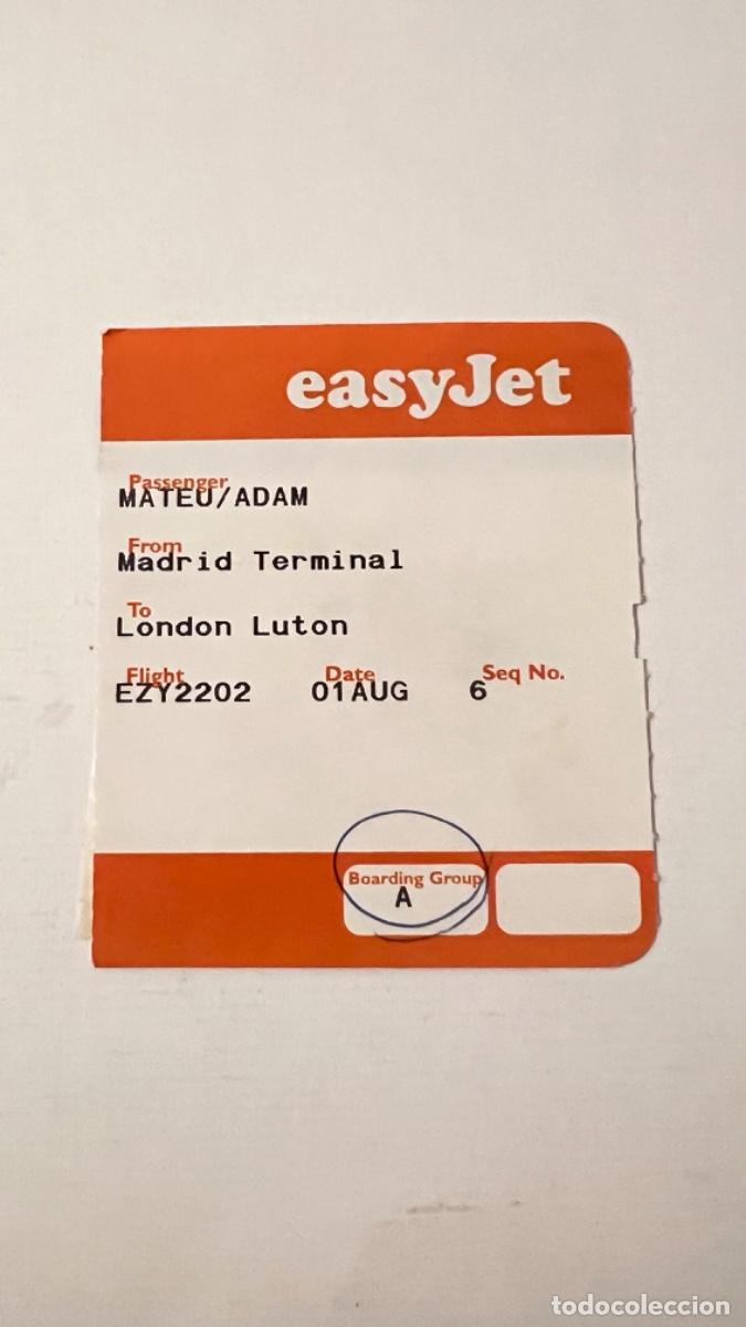 Coleccionismo billetes de transporte: Billete pasaje embarque a&eacute;reo EASYJET