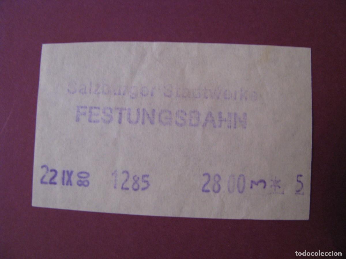 Coleccionismo billetes de transporte: BILLETE DE FUNICOLAR DE SALZBURGO. FESTUNGSBAHN SALZBURGER STADTWERKE 1980