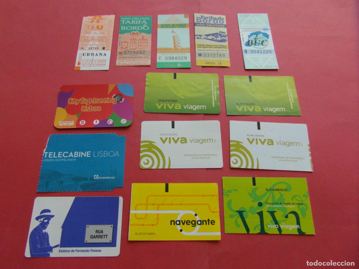 Coleccionismo billetes de transporte: PORTUGAL LISBOA COLECCION 14 TARJETAS BILLETES DIFERENTES LEER INTERIOR