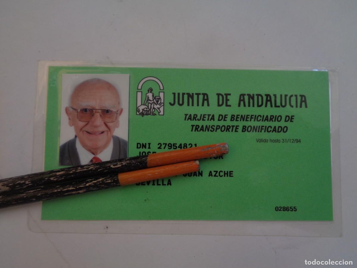 Coleccionismo billetes de transporte: JUNTA DE ANDALUCIA : CARNET BENEFICIARIO TRANSPORTE BONIFICADO. A&Ntilde;OS 90