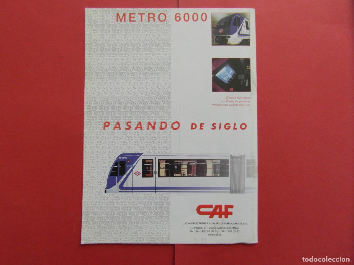 Coleccionismo billetes de transporte: PUBLICIDAD 1999 - REF: PUBTREN01 - CAF METRO MADRID- RENFE TREN FERROCARRIL LOCOMOTORA