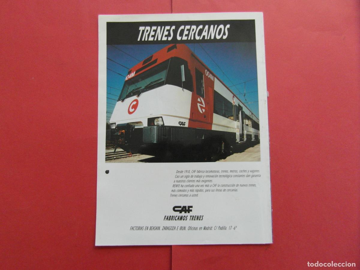 Coleccionismo billetes de transporte: PUBLICIDAD 1994 - REF: PUBTREN01 - CAF - RENFE CERCANIAS FERROCARRIL TREN LOCOMOTORA