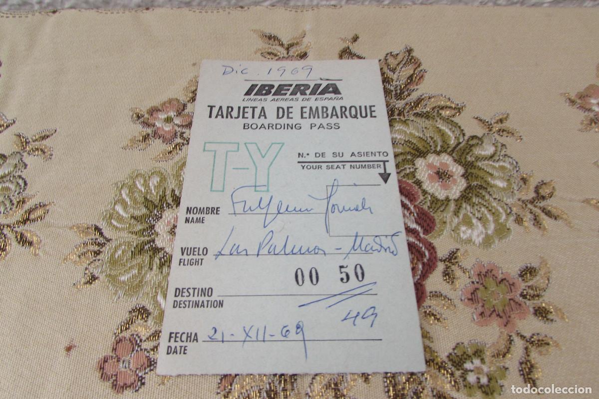 Coleccionismo billetes de transporte: Tarjeta de embarque Iberia. Madrid. Avi&oacute;n LAS PALMAS-SIMCA
