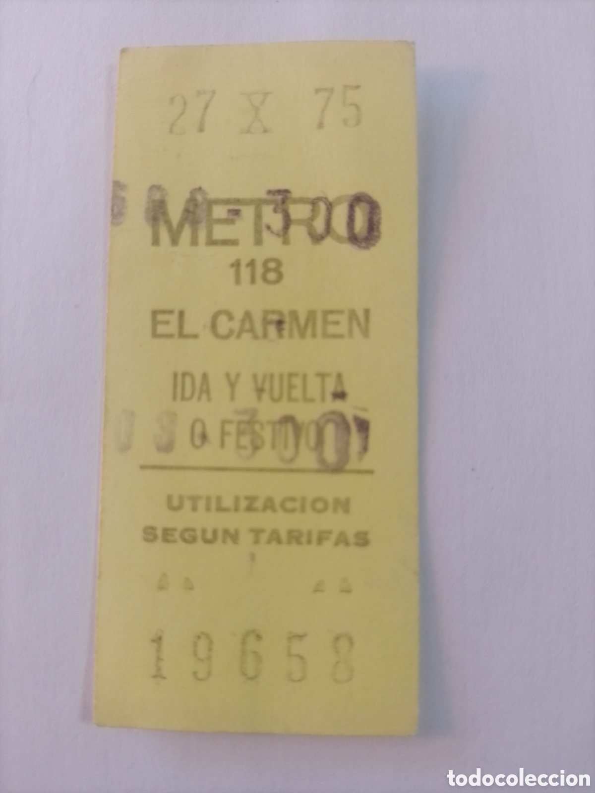 Coleccionismo billetes de transporte: Billete metro Madrid - 1975