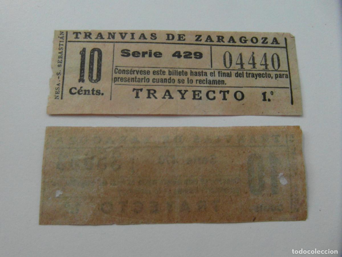 Coleccionismo billetes de transporte: Ref: ZAR_01 - LOS TRANVIAS DE ZARAGOZA - VER TRAYECTOS/PRECIO - capicua 04440