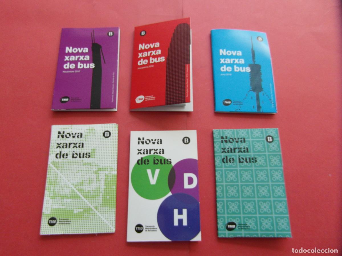 Coleccionismo billetes de transporte: LOTE 6 PLANOS DIFERENTES DE LA NUEVA RED XARXA DE AUTOBUSES DE BARCELONA