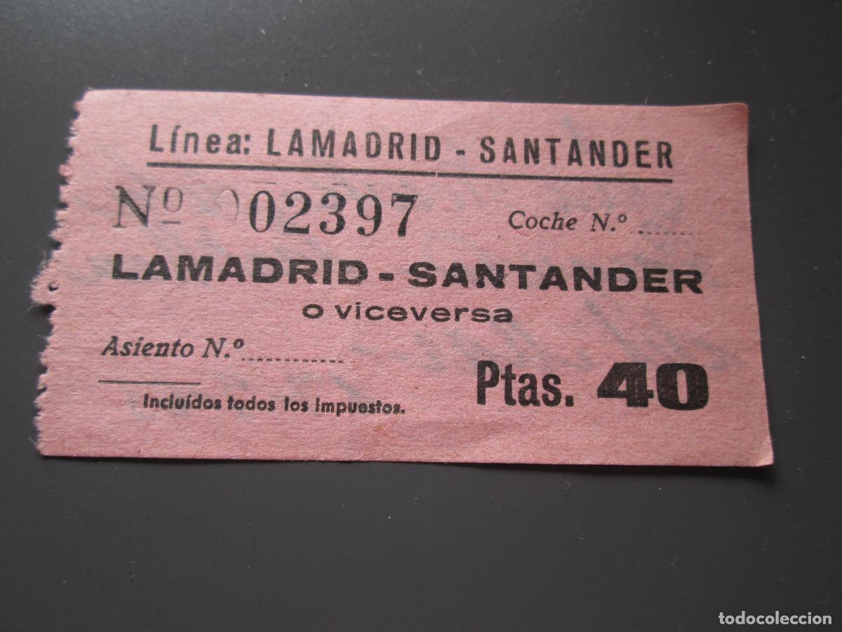 Coleccionismo billetes de transporte: BILLETE TRANSPORTE LINEA LAMADRID SANTANDER - 1963 SAN VICENTE DE LA BARQUERA SANTILLANA DEL MAR