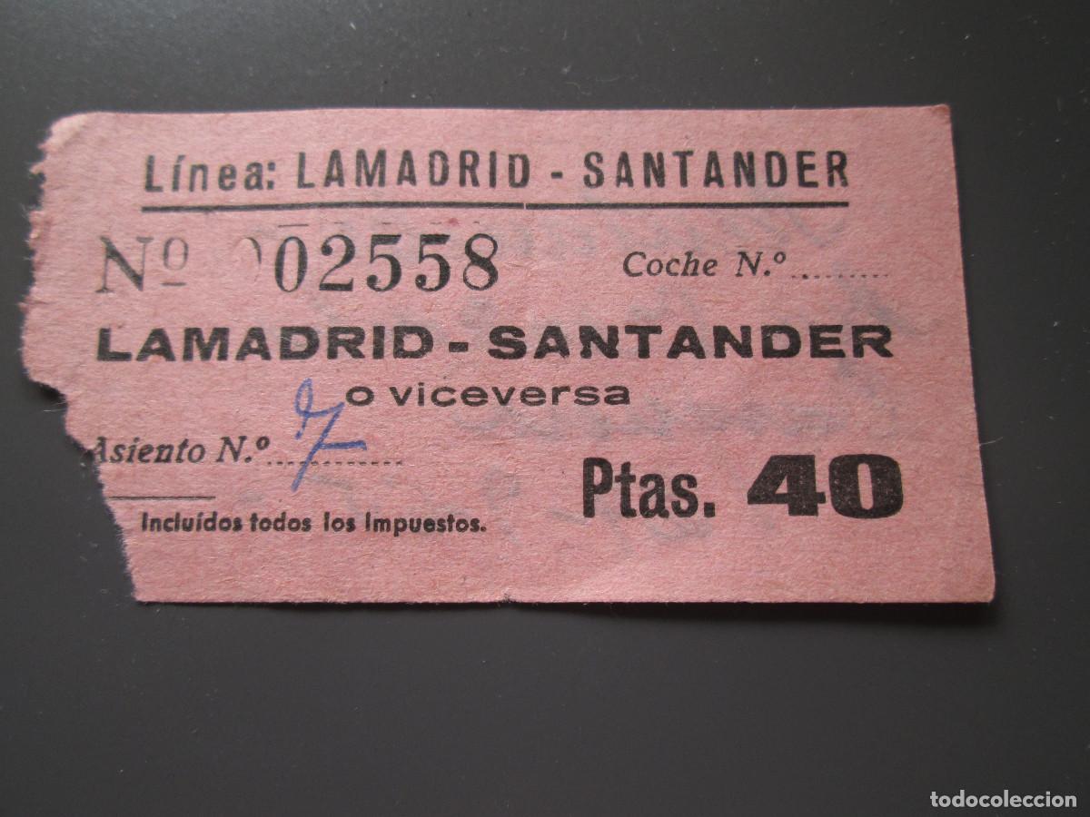 Coleccionismo billetes de transporte: BILLETE TRANSPORTE LINEA LAMADRID SANTANDER - 1965 SANTANDER SAN VICENTE DE LA BARQUERA
