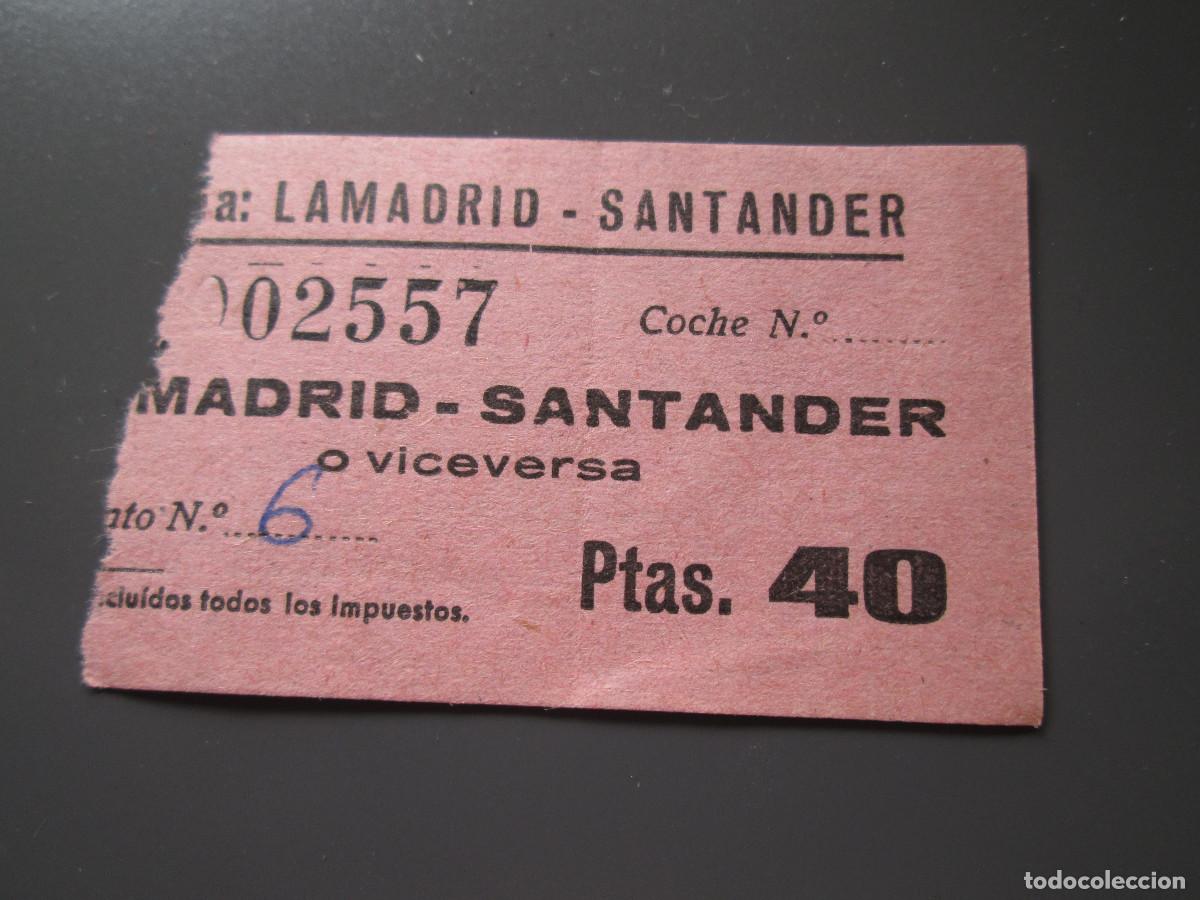 Coleccionismo billetes de transporte: BILLETE TRANSPORTE LINEA LAMADRID SANTANDER - 1965 SANTANDER SAN VICENTE DE LA BARQUERA