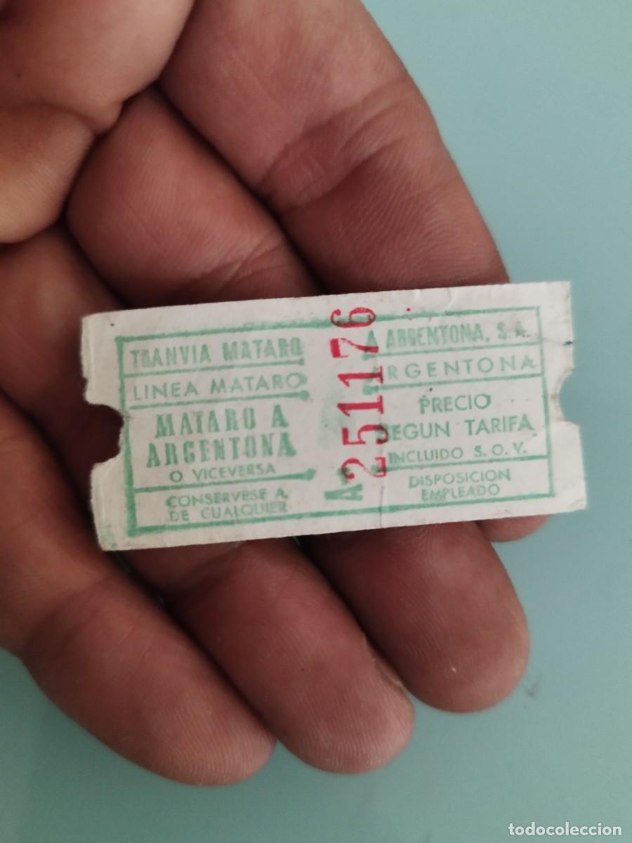 Coleccionismo billetes de transporte: Billete antiguo del Tranv&iacute;a de Matar&oacute; a Argentona, S.A.