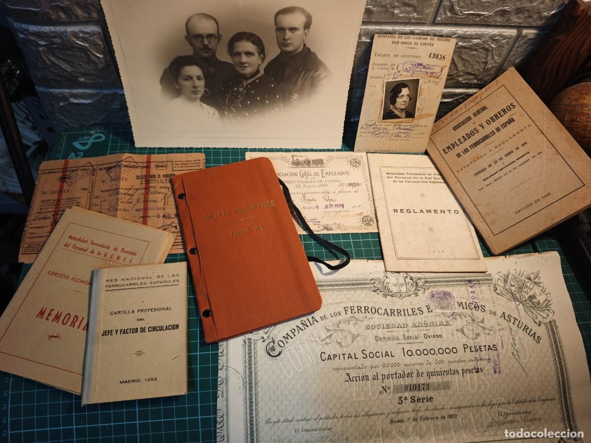 Coleccionismo billetes de transporte: Lote Hist&oacute;rico Ferroviario Espa&ntilde;ol: Acci&oacute;n Asturias 1902, Billetes, Reglamentos y Carnets RENFE/Nort