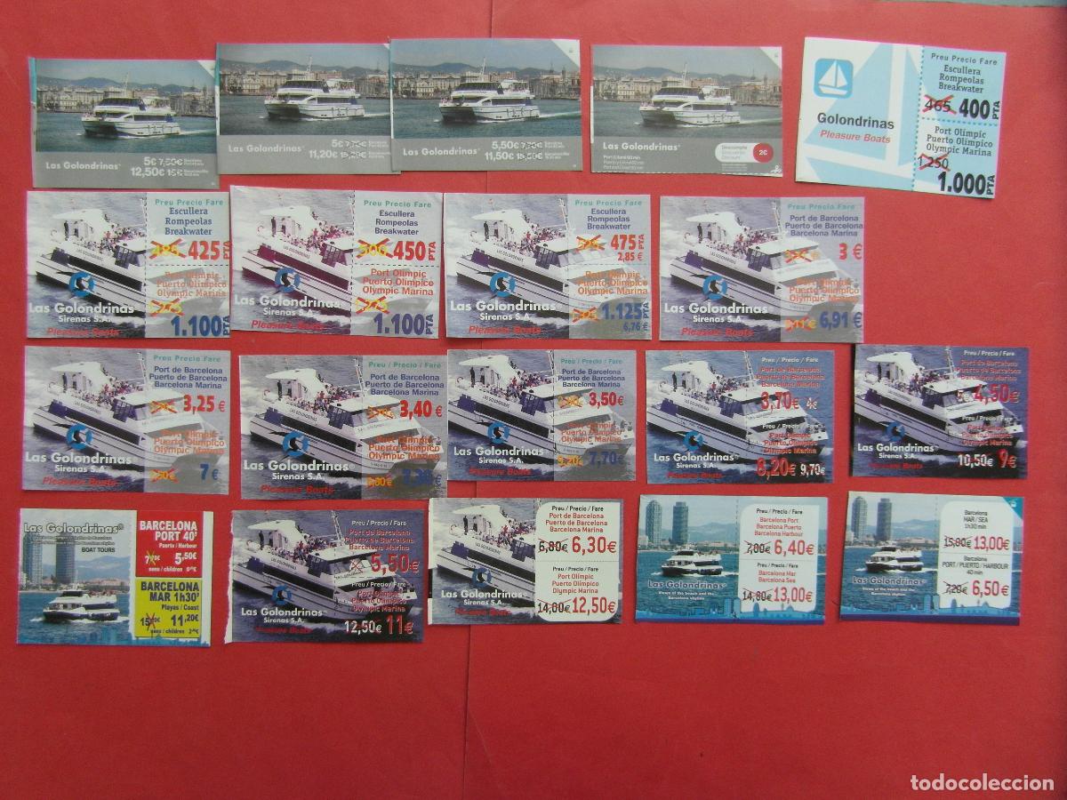Coleccionismo billetes de transporte: REF: BCN100 - COL. BARCELONA 19 VALE DESCUENTO DIFERENTES A&Ntilde;OS GOLONDRINAS LAS GAVIOTAS PUERTO -LEE
