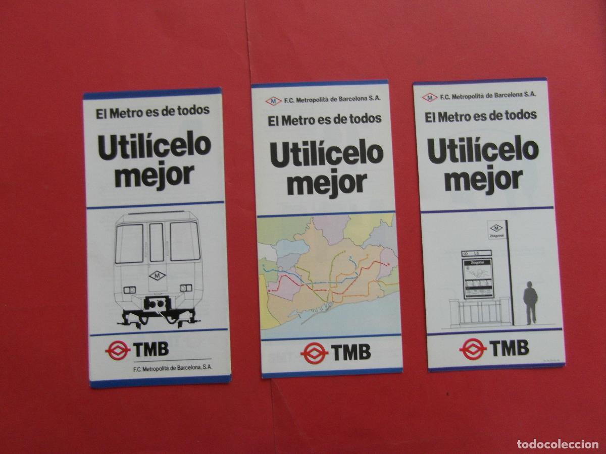 Coleccionismo billetes de transporte: REF: BCN100 - COL. BARCELONA METRO HISTORIA 3 FOLLETOS DIFERENTES COMO UTILIZAR EL -LEEINT