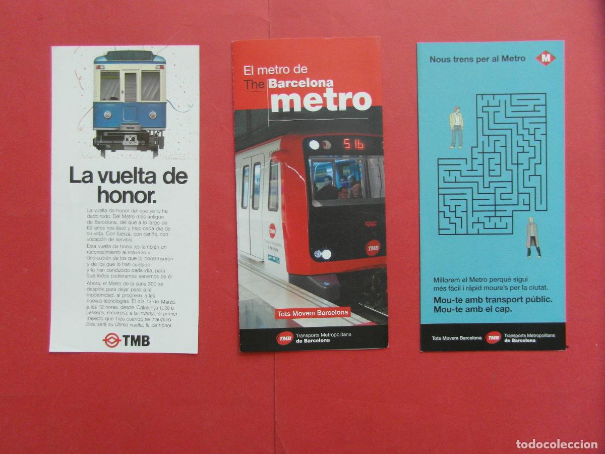 Coleccionismo billetes de transporte: REF: BCN100 - COL. BARCELONA METRO HISTORIA 3 FOLLETOS DIFERENTES VER FOTOS -LEEINT