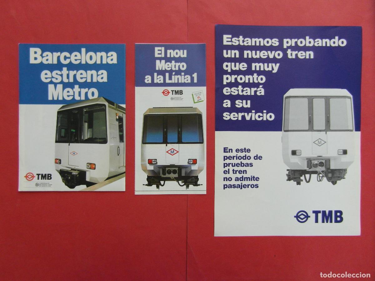 Coleccionismo billetes de transporte: REF: BCN100 - COL. BARCELONA METRO HISTORIA CARTEL HISTORICO PRUEBAS LINEA 1 NUEVOS TRENES -LEEINT