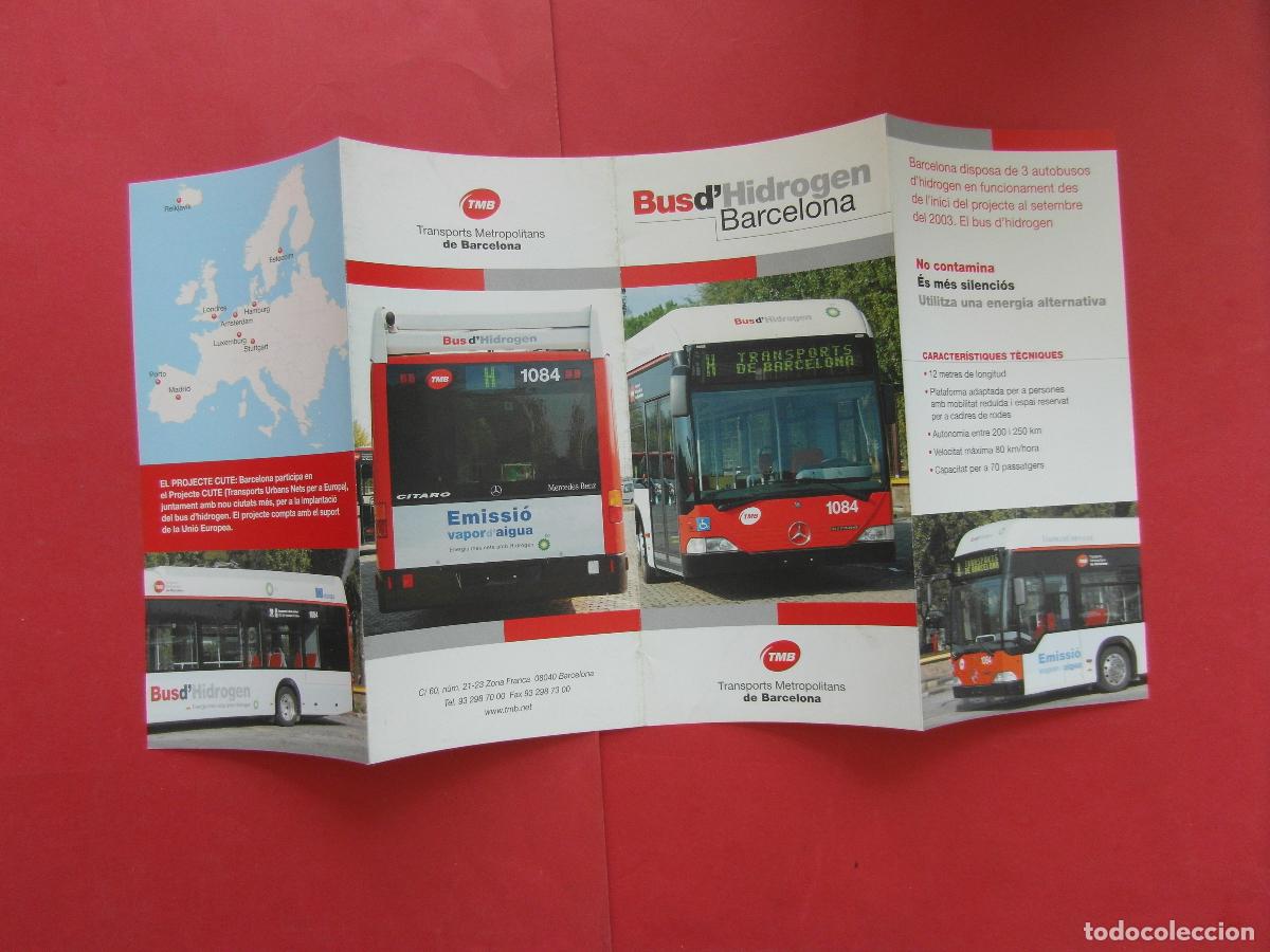 Coleccionismo billetes de transporte: EF: BCN100 - COL. BARCELONA FOLLETO PRIMER AUTOBUS HIDROGENO RRR UNICO MERCEDES BENZ CITARO -LEEINT